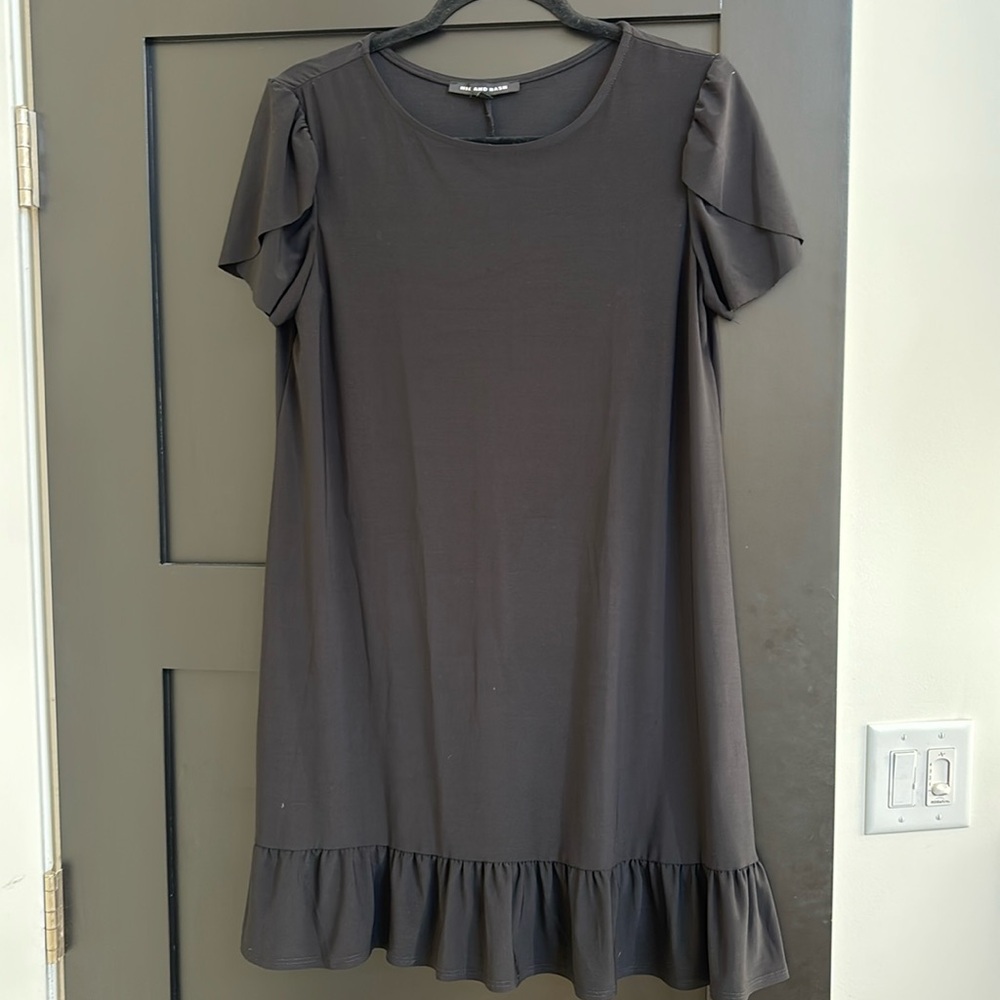 NIK AND NASH Black Dress with Ruffles